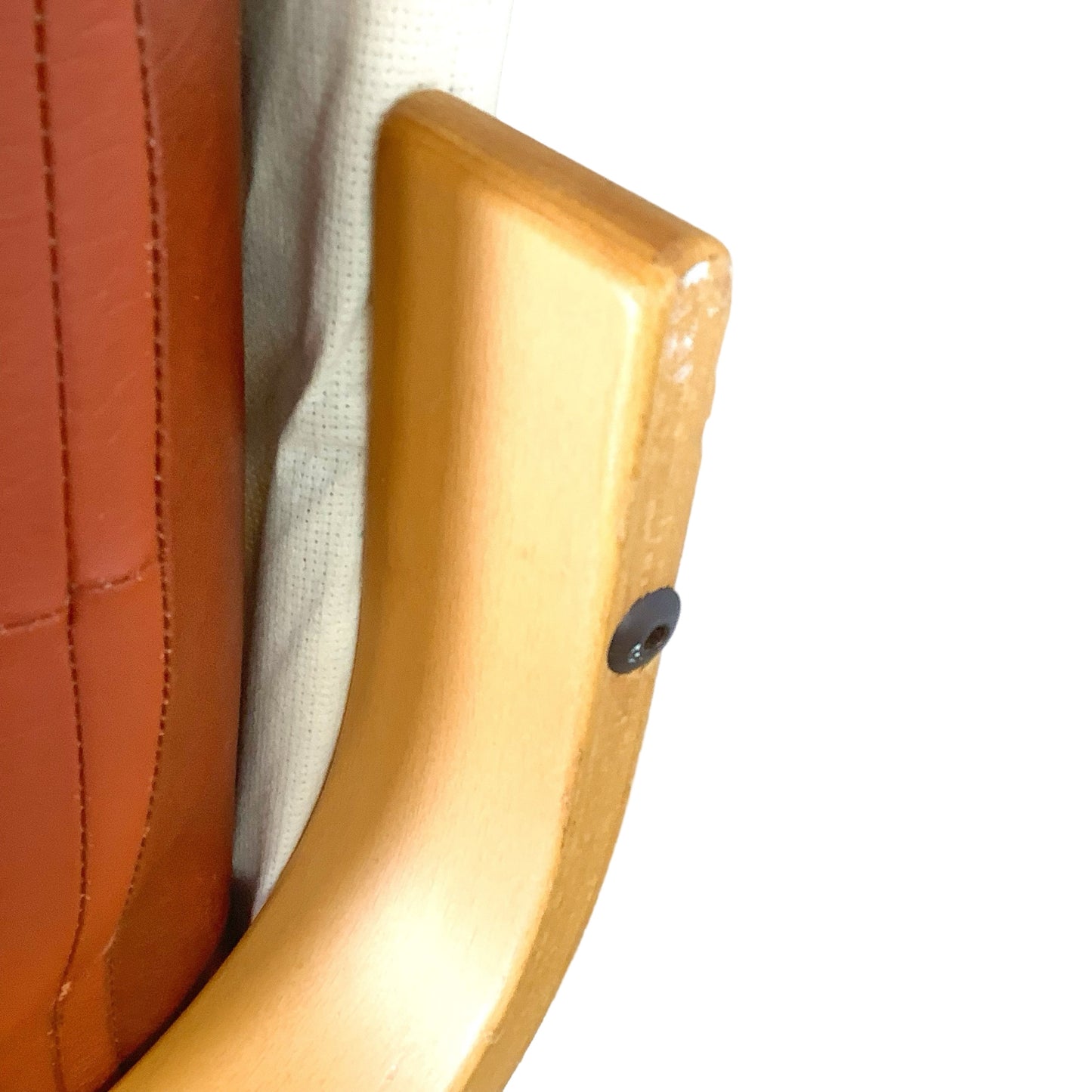 Mid-Century Modern Style Tufted Swivel Lounge Chair - Cognac & Bentwood