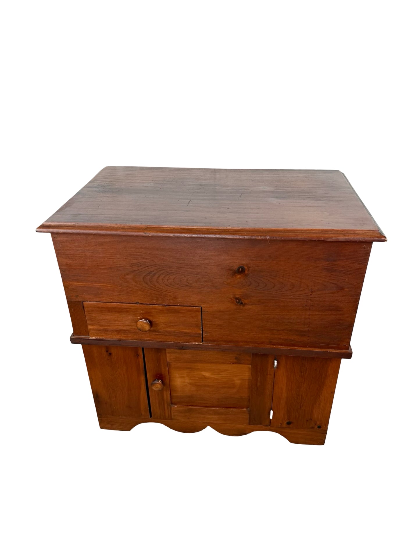 Rustic Pine Dry Sink Storage Cabinet with Lift Top, Drawer & Cupboard
