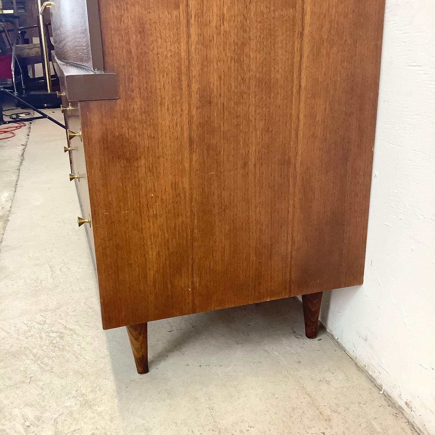 Mid-Century Walnut Highboy Dresser by Bassett Furniture