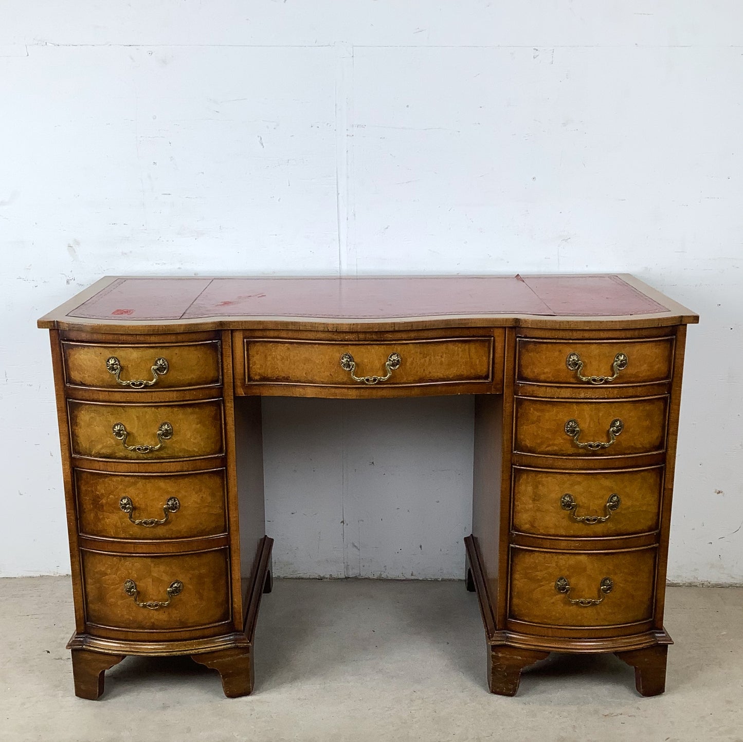 Vintage French Provincial Style Leather-Top Vanity or Writing Desk