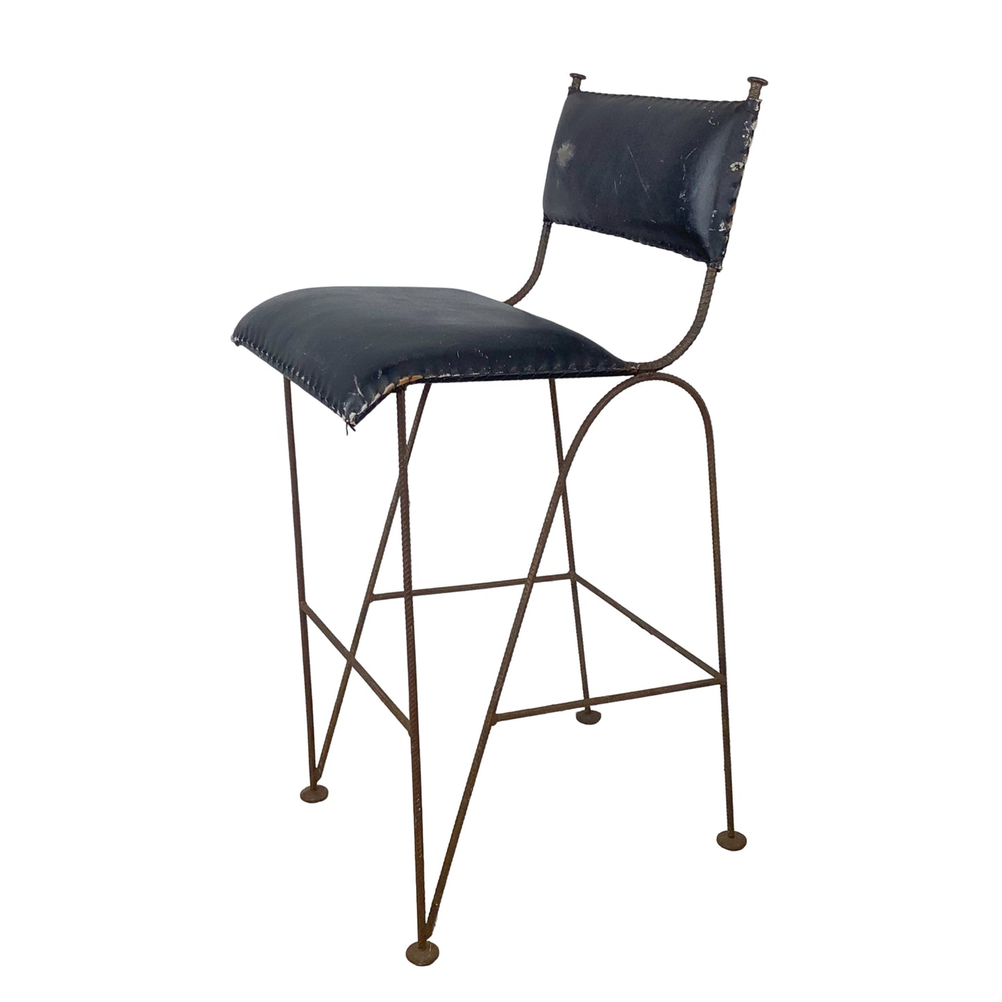 Mid-Century Studio-Made Sculptural Iron Stool