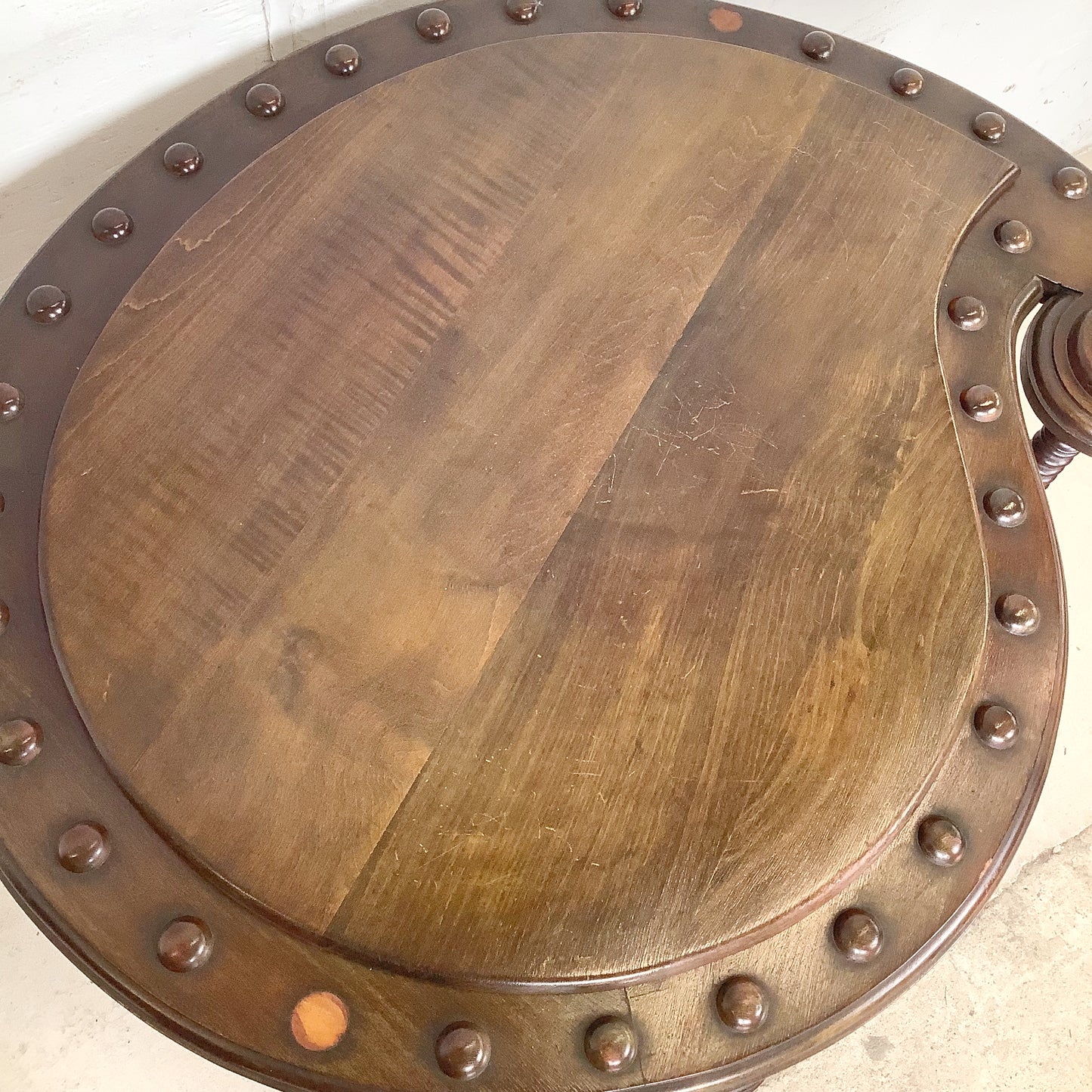 Antique Mahogany Two-Tier Kidney Table | Bobbin Turning | Brass Sabre Feet