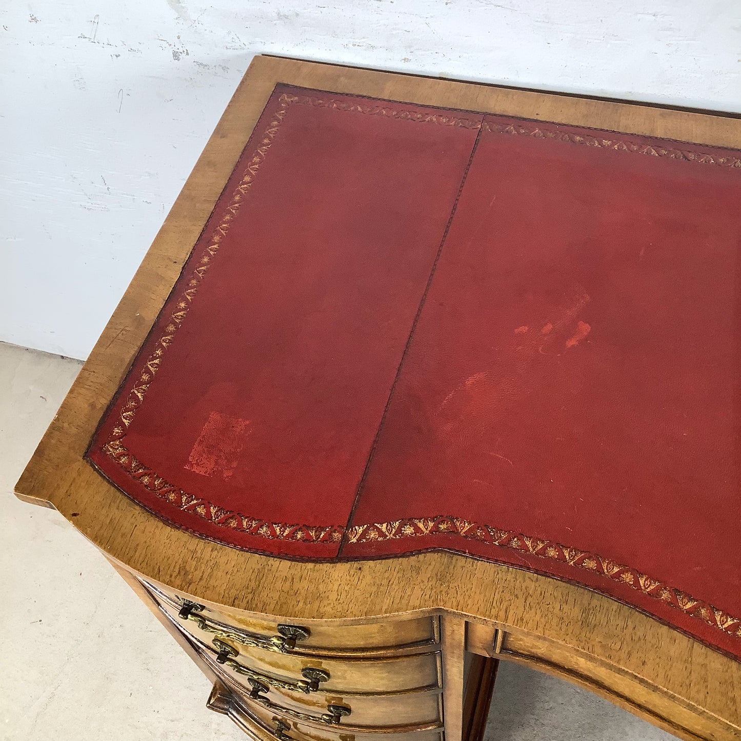 Vintage French Provincial Style Leather-Top Vanity or Writing Desk