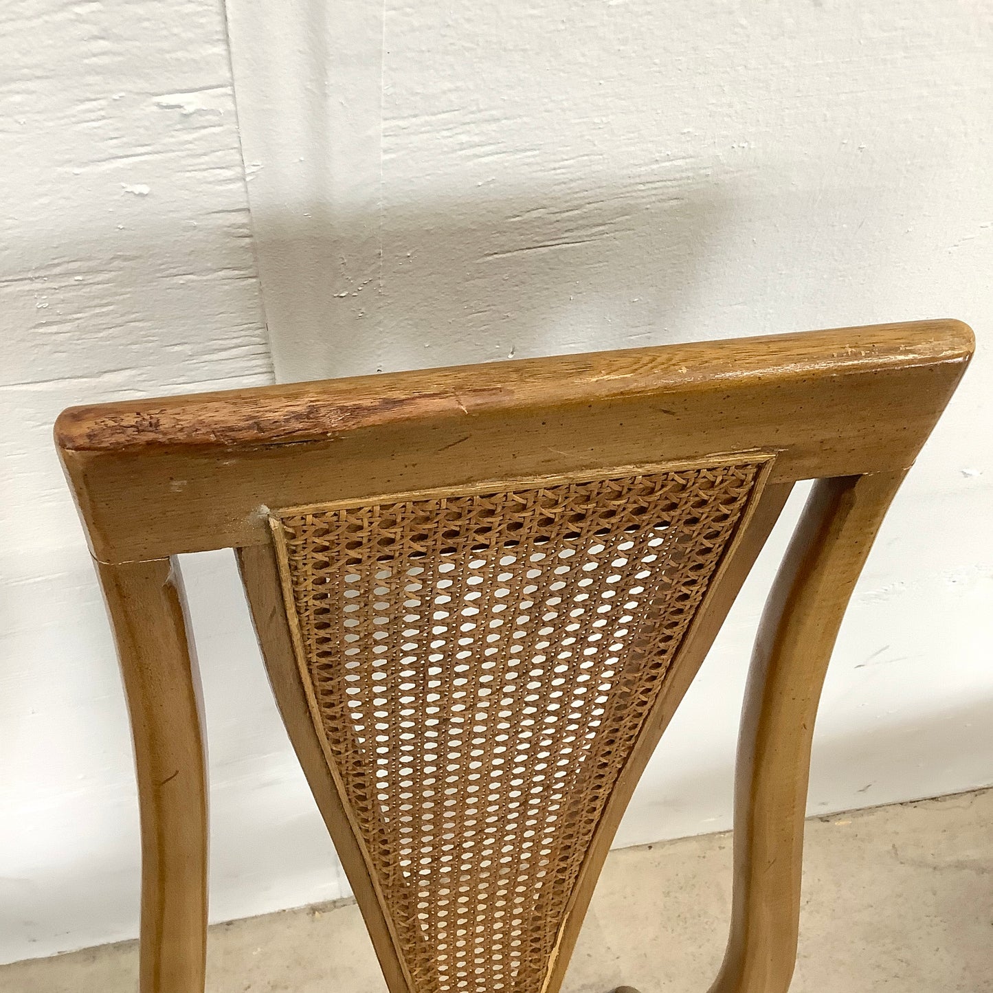 Vintage Highback Cane Detail Dining Chairs- Six