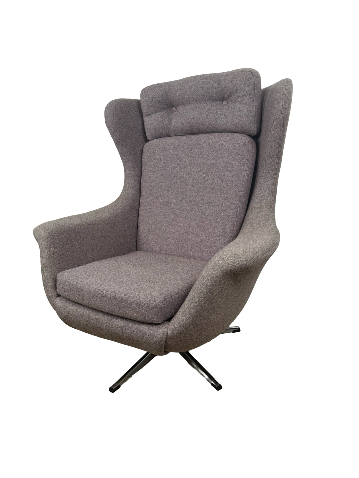 Modern Mid-Century Style Wingback Swivel Lounge Chair