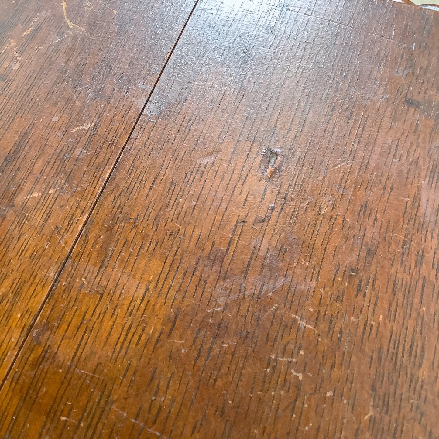 Antique Wood Table with Ball and Claw Feet