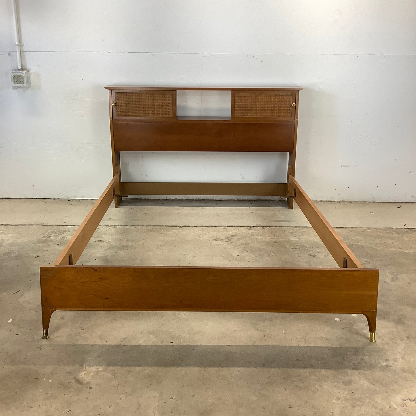 Vintage Mid-Century Bed Frame with Storage- Full