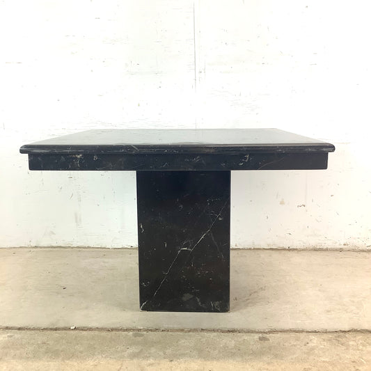 Nero Marquina Black Marble Square Side table