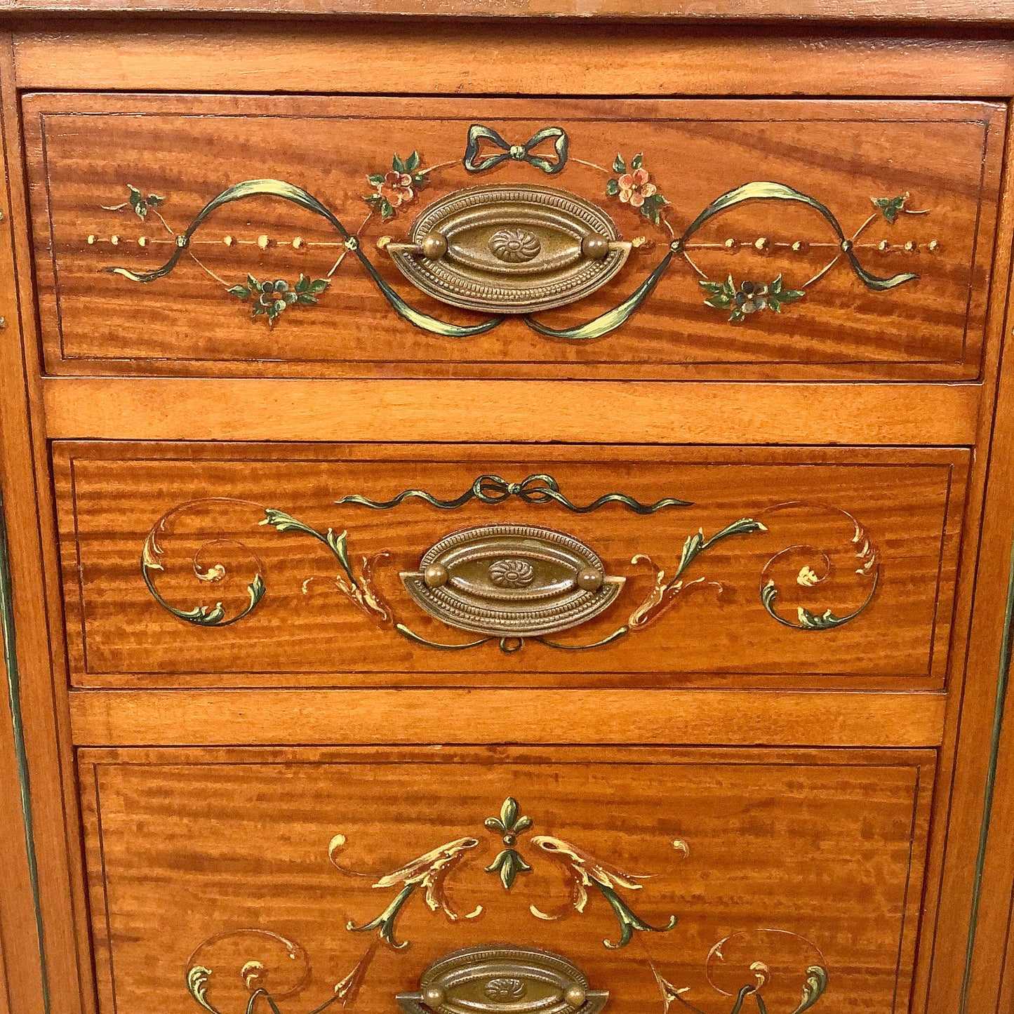 American Adam Revival Satinwood Martha Washington Sewing Cabinet | Aimone Mfg. Co., New York | circa 1900–1919