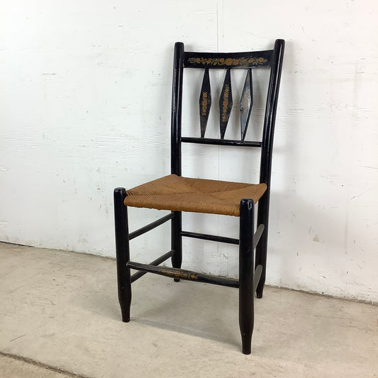 Vintage Farmhouse Rush Seat Side Chair