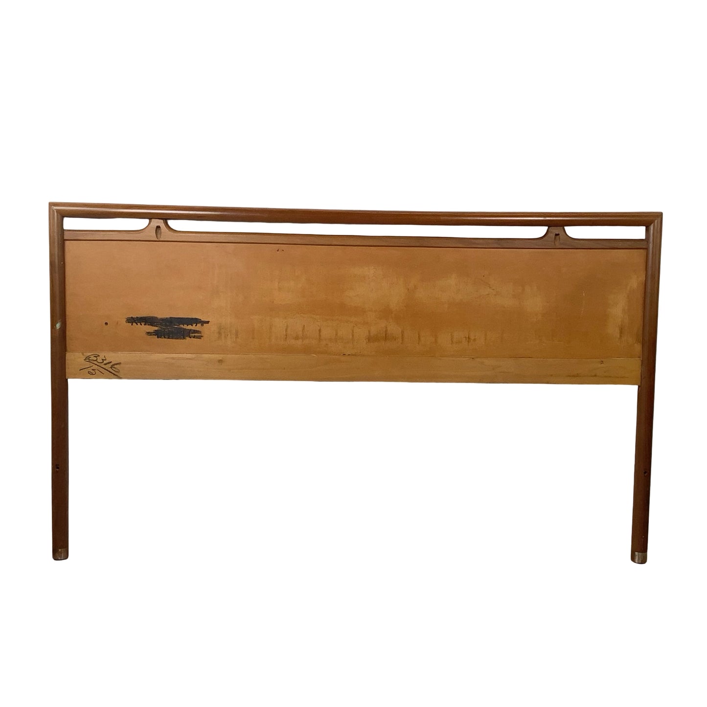 Mid-Century Modern Walnut Headboard | Vintage Full Size | Sculptural Cutout Detail