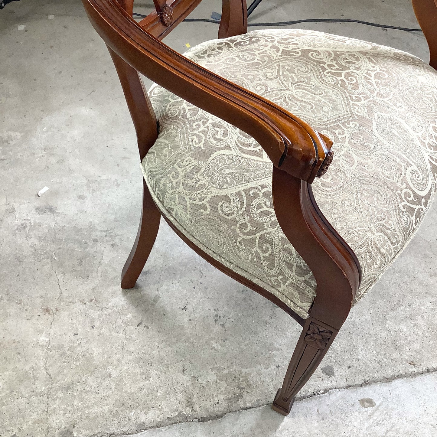 Hepplewhite Spider Back Mahogany Armchair | Upholstered Seat | Late 20th Century