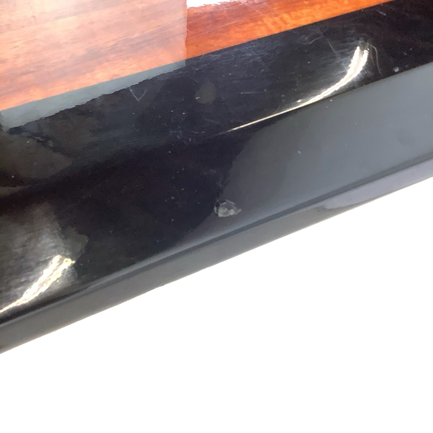 Postmodern Black Lacquer Console Table – Sculptural Legs