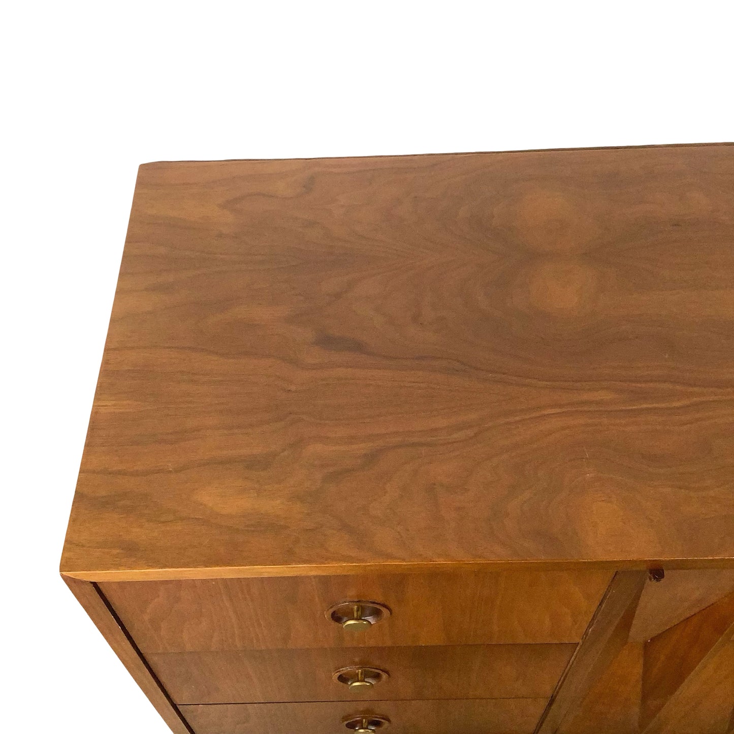 Merton Gershun for American of Martinsville "Harlequin" Walnut Mid-Century Modern Triple Dresser