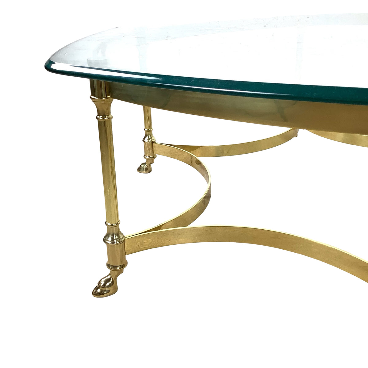 Sculptural Hollywood Regency Brass &amp; Glass Coffee Table