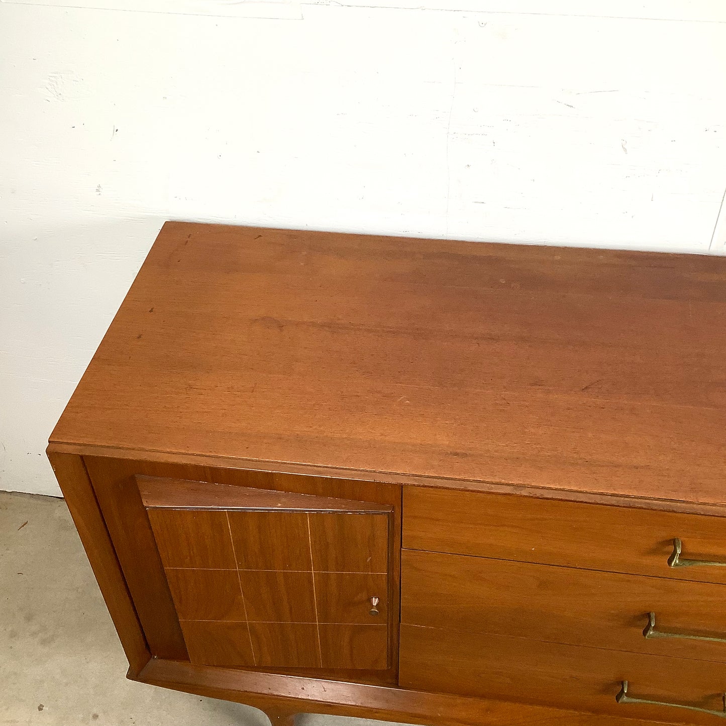 Mid-Century Modern Dresser with Hidden Drawer Storage