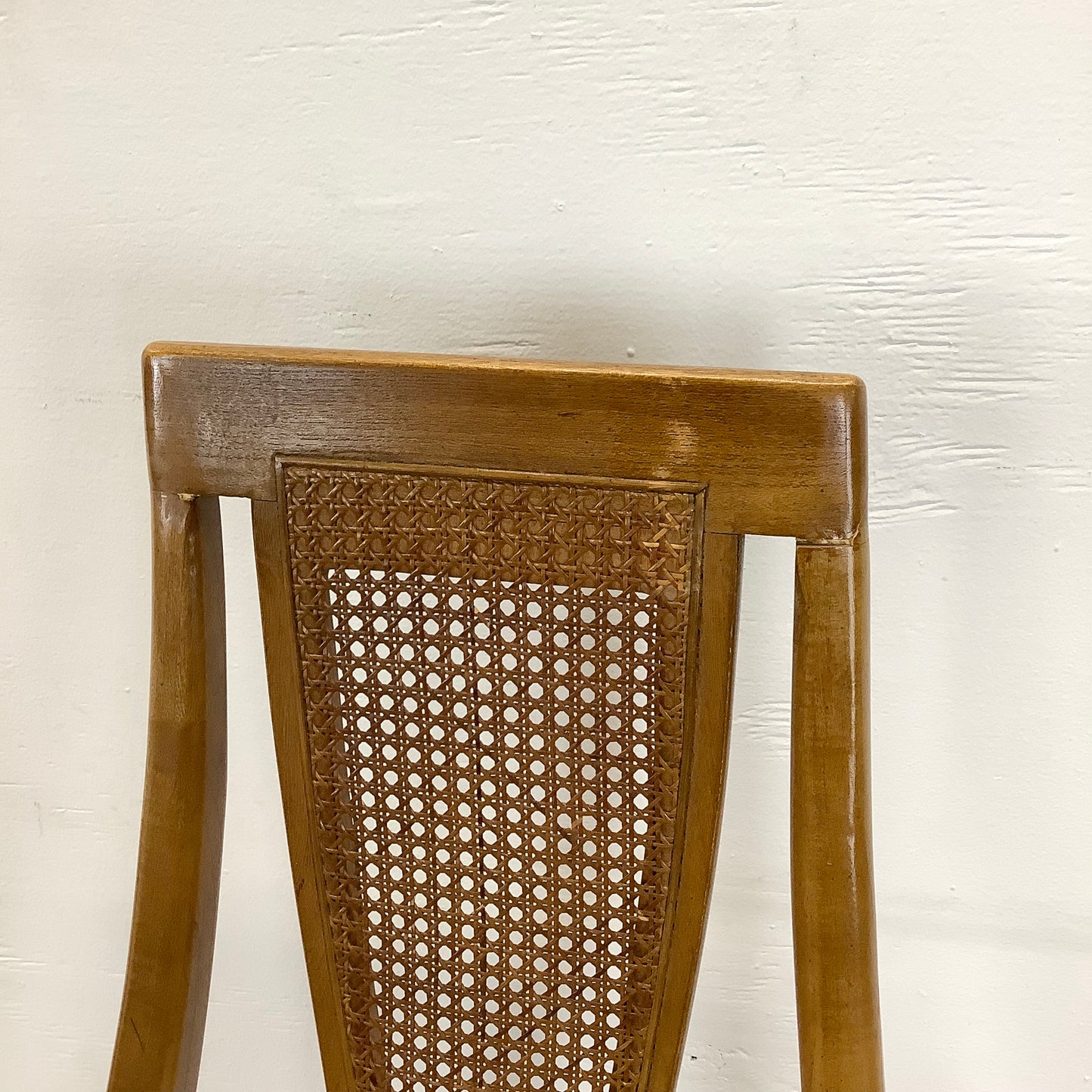 Vintage Highback Cane Detail Dining Chairs- Six