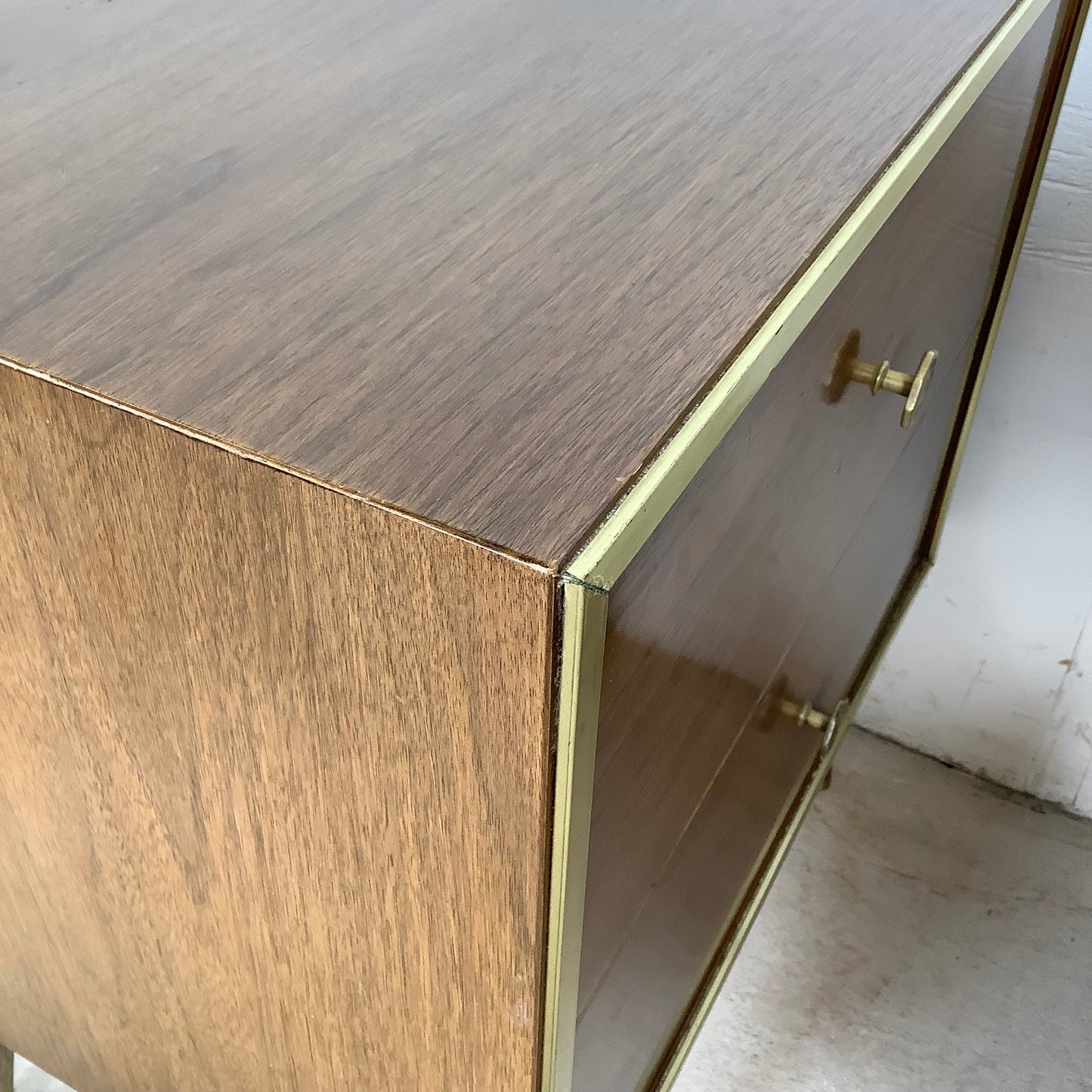 Mid-Century Brass Leg Nightstands- a Pair