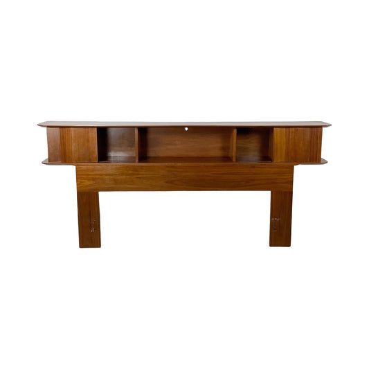Vintage Mid-Century Modern Full-Size Storage Headboard, Queen/King-Adaptable Design