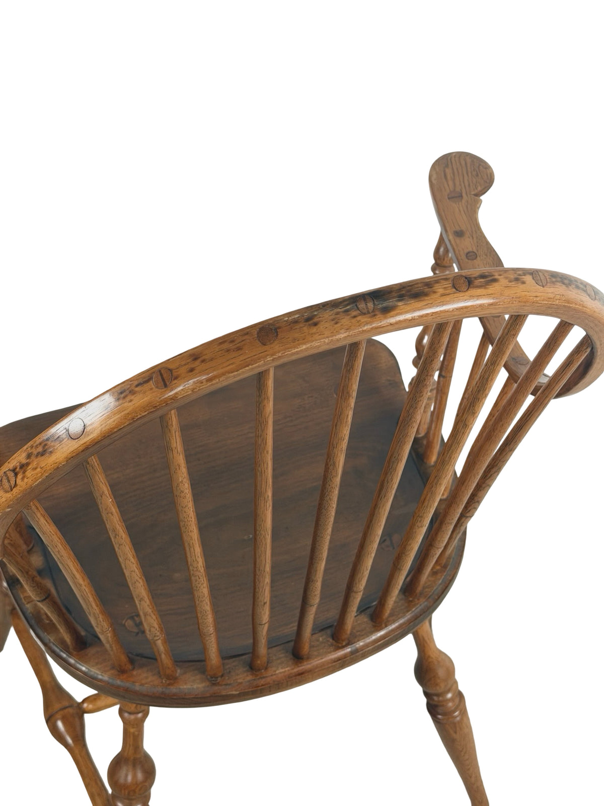 Antique Continuous-Arm Windsor Spindle-Back Wooden Chair
