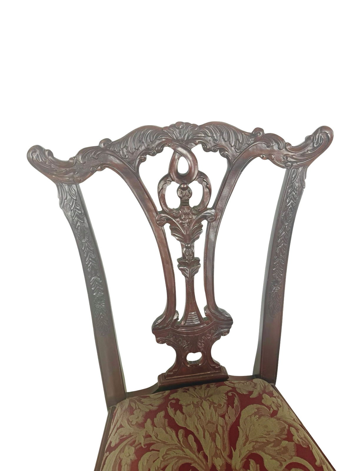 Set of 4 Chippendale-Style Mahogany Dining Chairs with Carved Ball-and-Claw Feet