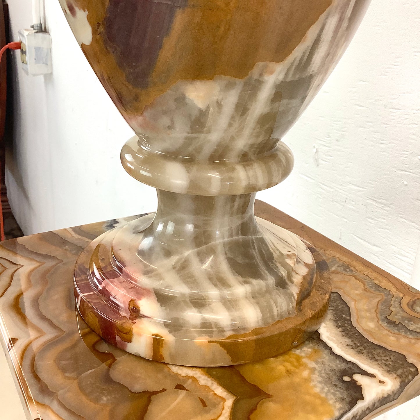 Vintage Column Pedestal with Vase
