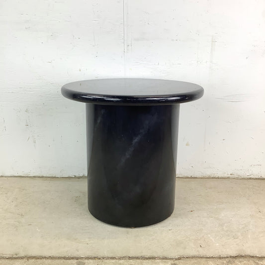 Post Modern Pedestal Side Table- Black
