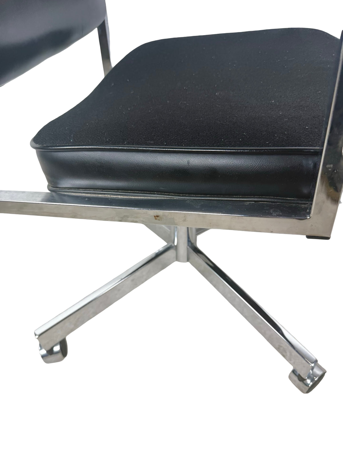 Vintage United Chair Co. Mid-Century Chrome Swivel Office Chair