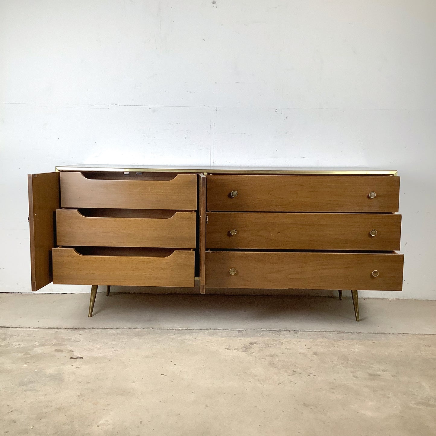 Vintage Six Drawer Paul McCobb Style Bedroom Dresser
