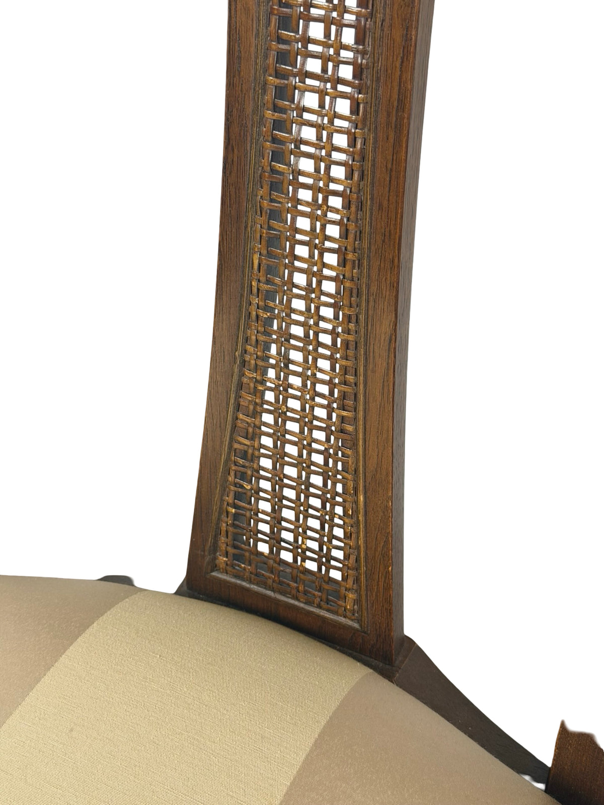 Pair of Vintage Mid-Century Modern High-Back Cane Dining Chairs, Stamped Denmark