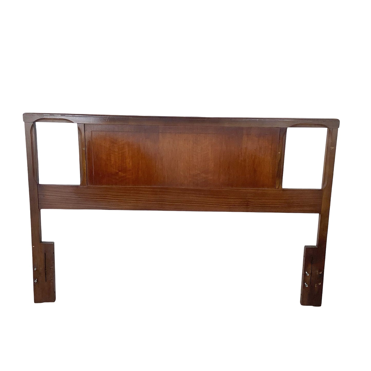 Mid-Century Modern Walnut Headboard | Vintage Full/Queen | Sculptural Cutout Design