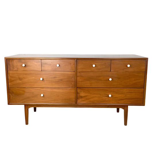 Drexel 'Declaration' Walnut 8-Drawer Lowboy Dresser | Kipp Stewart & Stewart MacDougall
