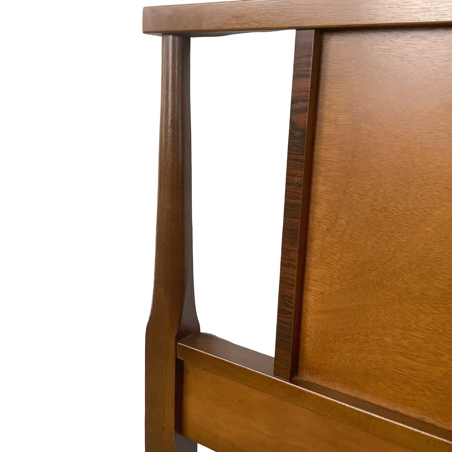 Mid-Century Modern Walnut Headboard | Vintage Full Size | Open Frame Design