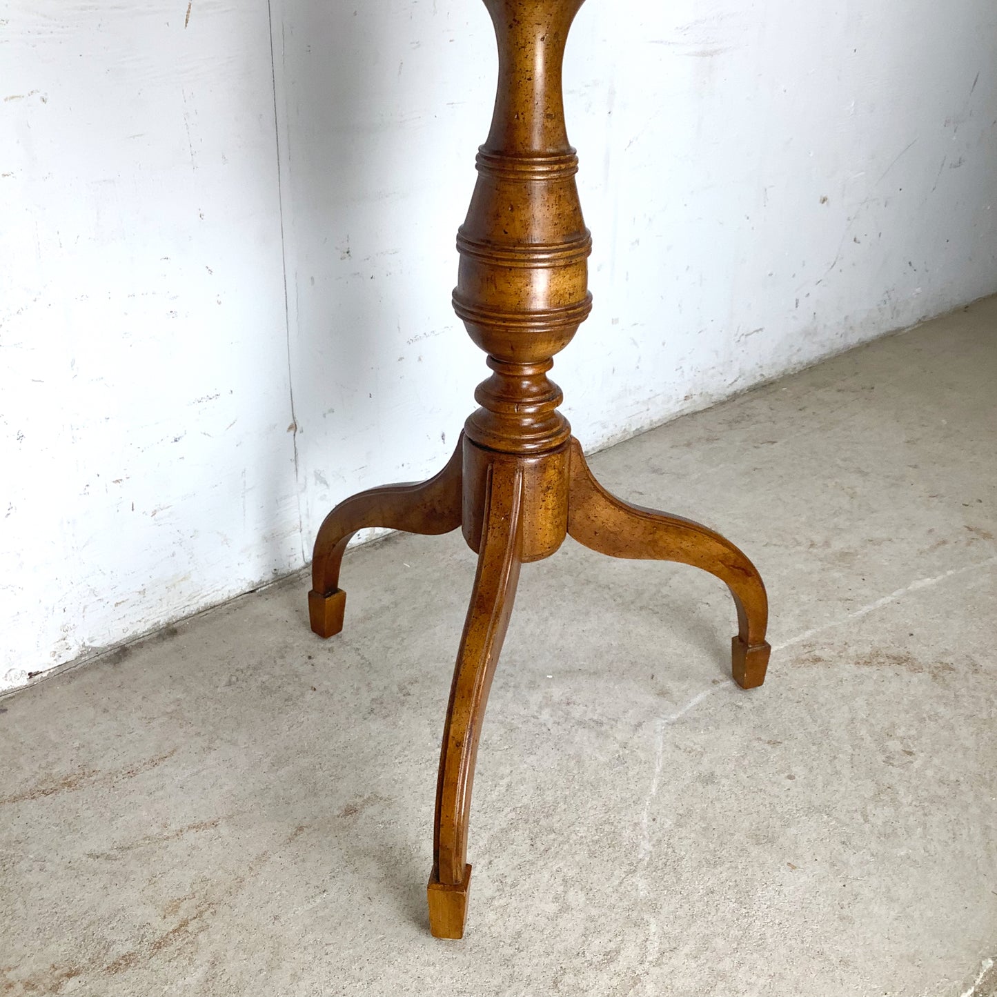 Weiman Oxford Burl Veneer Pedestal Accent Table
