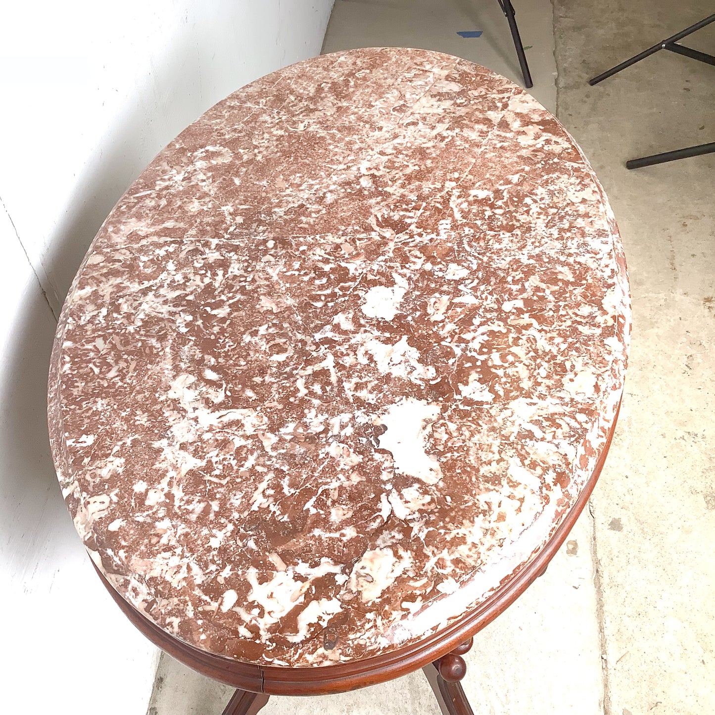 Victorian Revival Marble Top Center Table