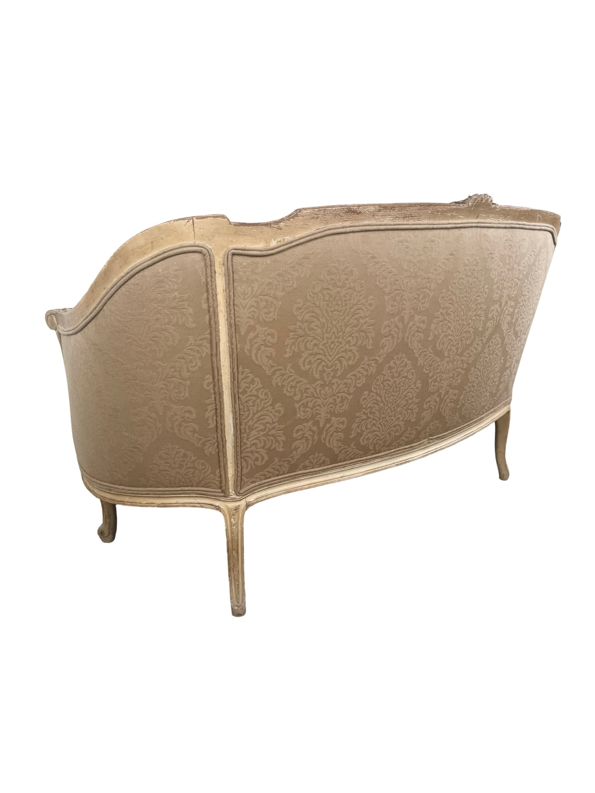 Vintage Louis XV Revival Carved Giltwood Upholstered Settee