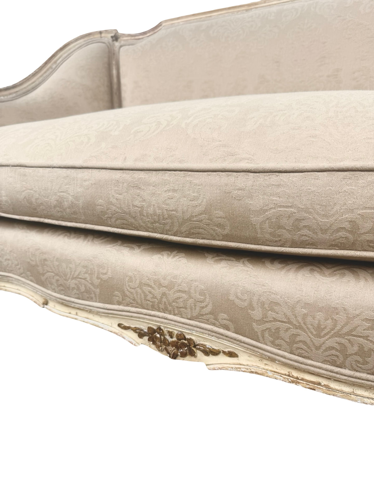 Vintage Louis XV Revival Carved Giltwood Upholstered Settee