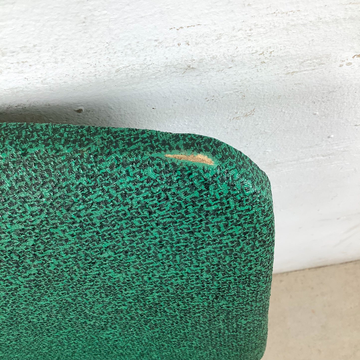 Vintage Mid-Century Modern Iron Rod Side Chair | Forest Green Tweed Back | Black Vinyl Seat | Paul McCobb / Arbuck Manner | c. 1950s