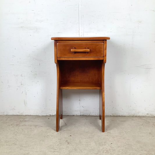 Vintage Single Drawer Colonial Nightstand by Cushman