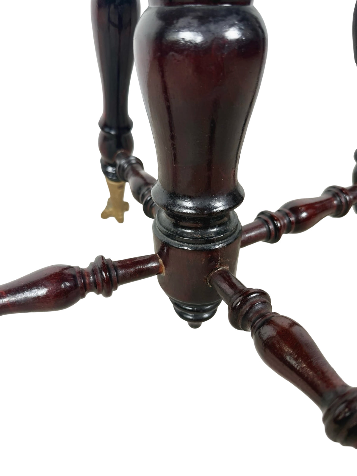 Antique Adjustable Piano Stool with Glass Ball-and-Claw Feet