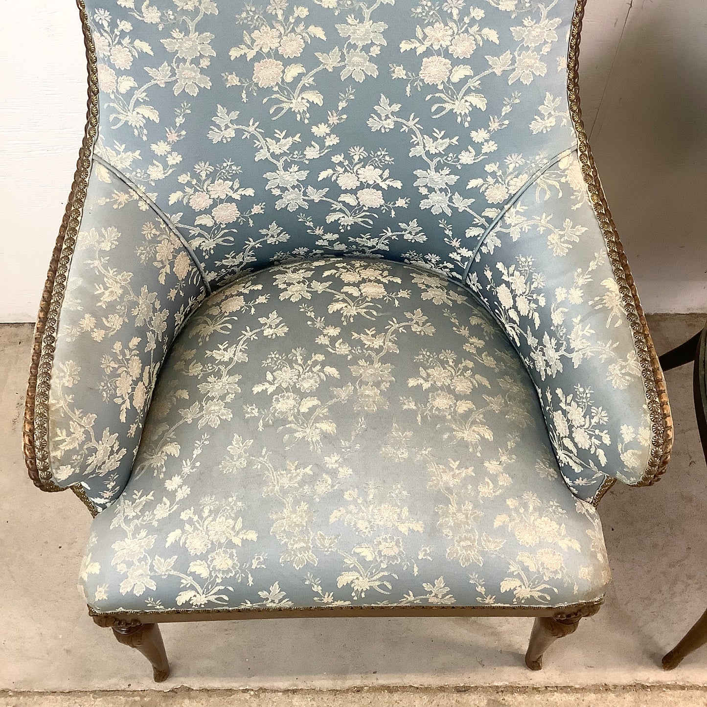 Pair Antique Pale Blue Armchairs, Louis XVI