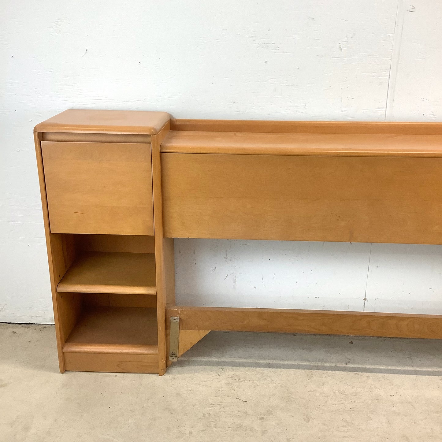 Vintage Storage Headboard With Built in Nightstands by Heywood-Wakefield