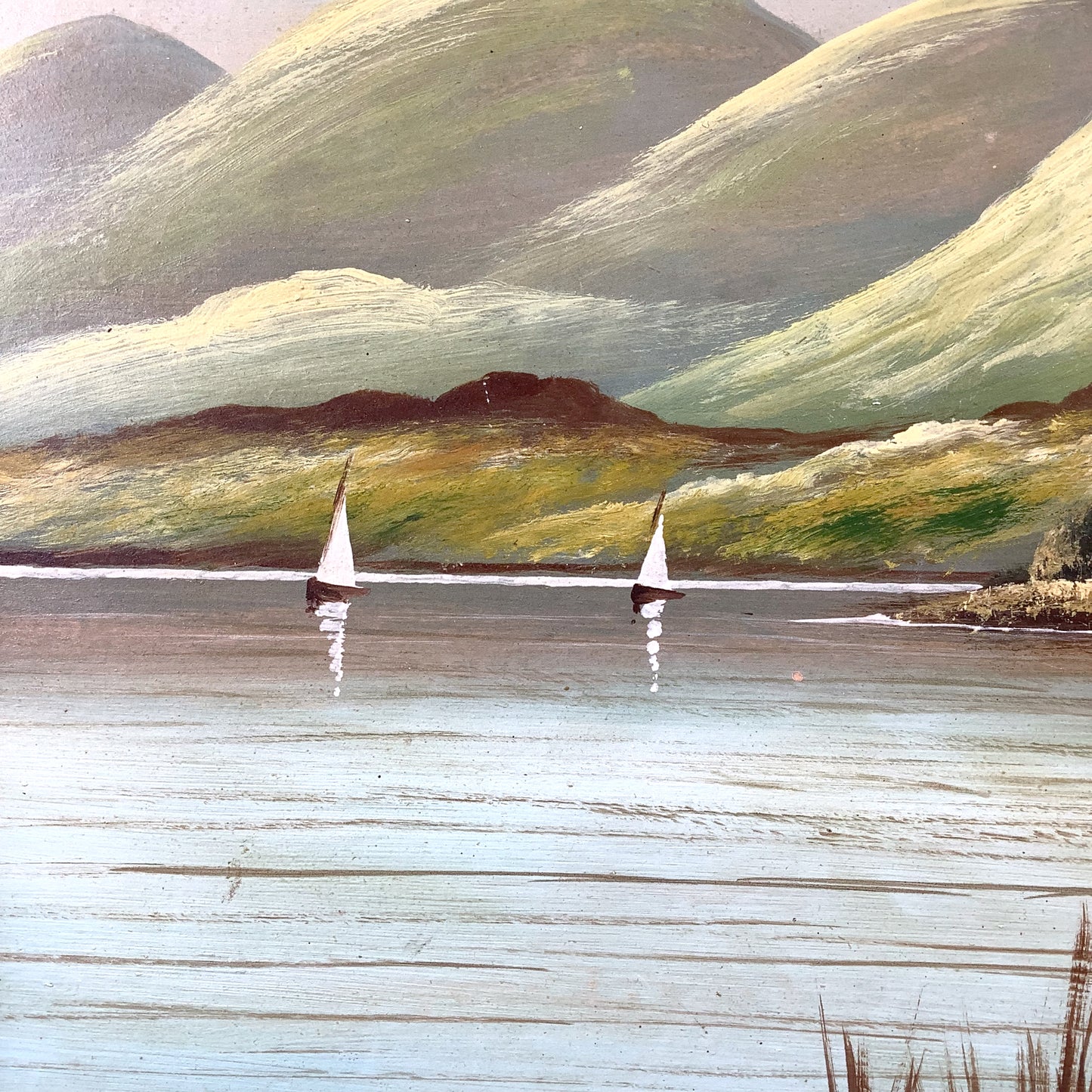 Antique Scottish Highland Loch Oil Painting | Signed J. Kellog | Original Gilt Frame
