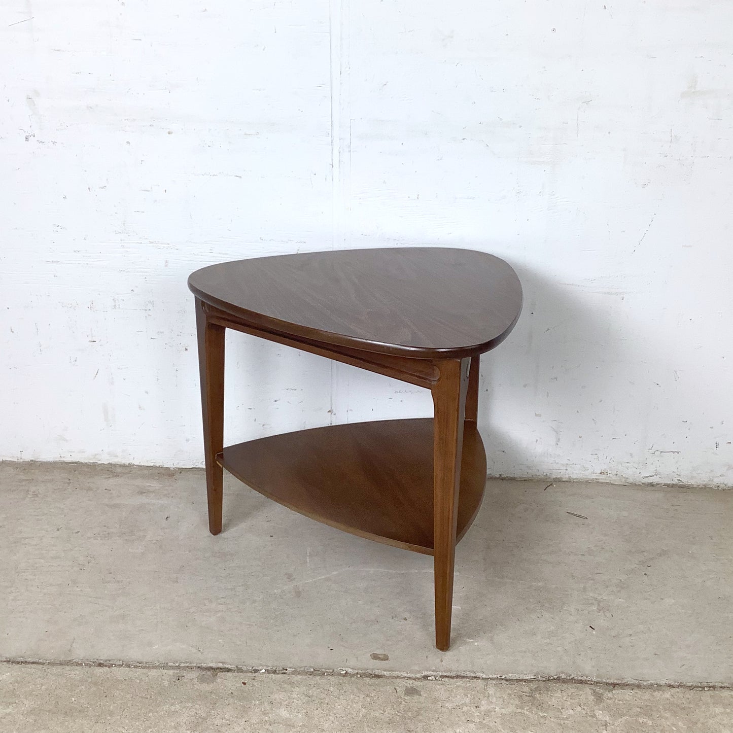 Pair of Two-Tier Triangular End Tables | Mid-Century Modern