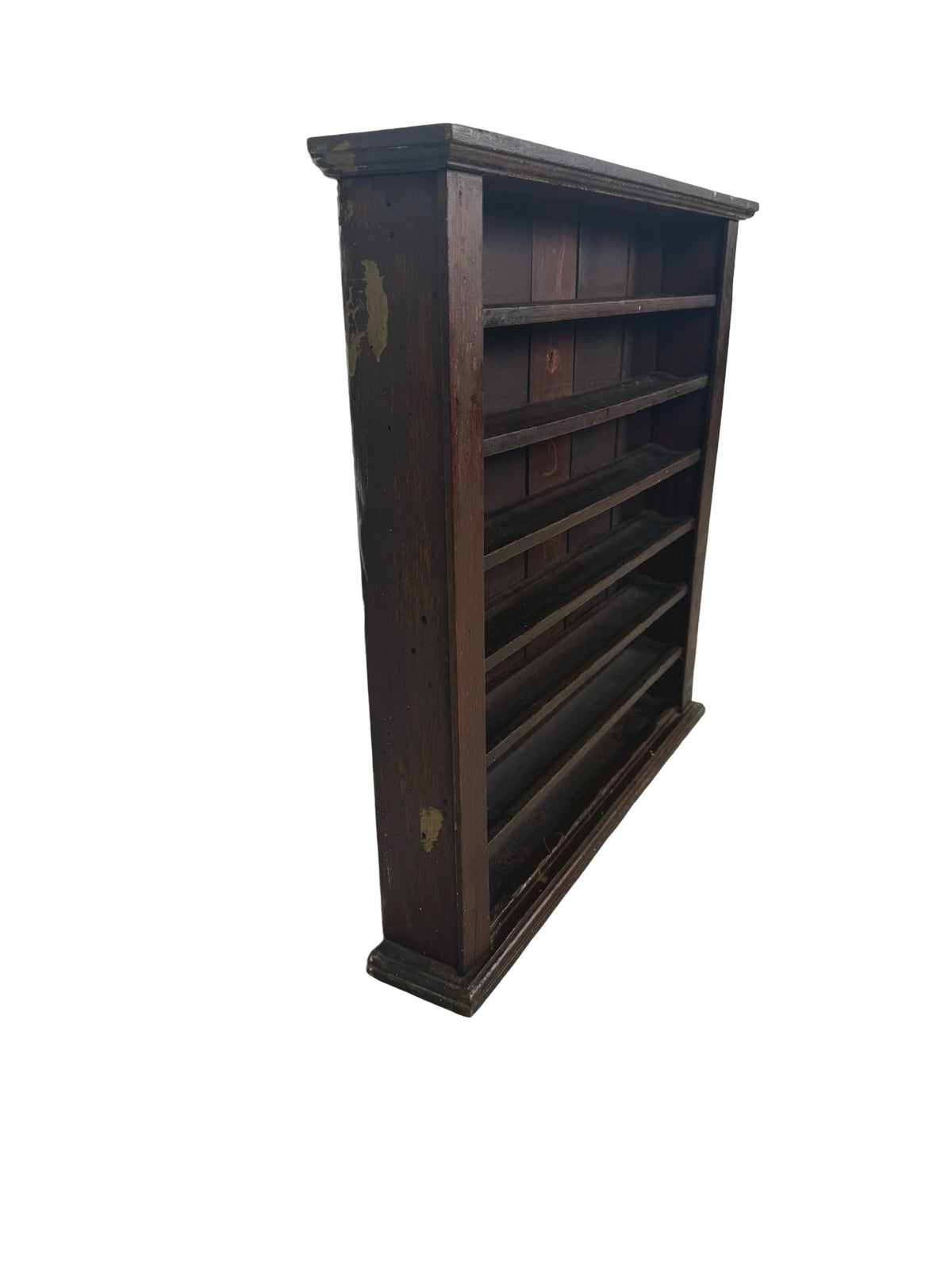 Antique Wooden Billiard Ball Display Rack, Six-Tier Game Room Shelf