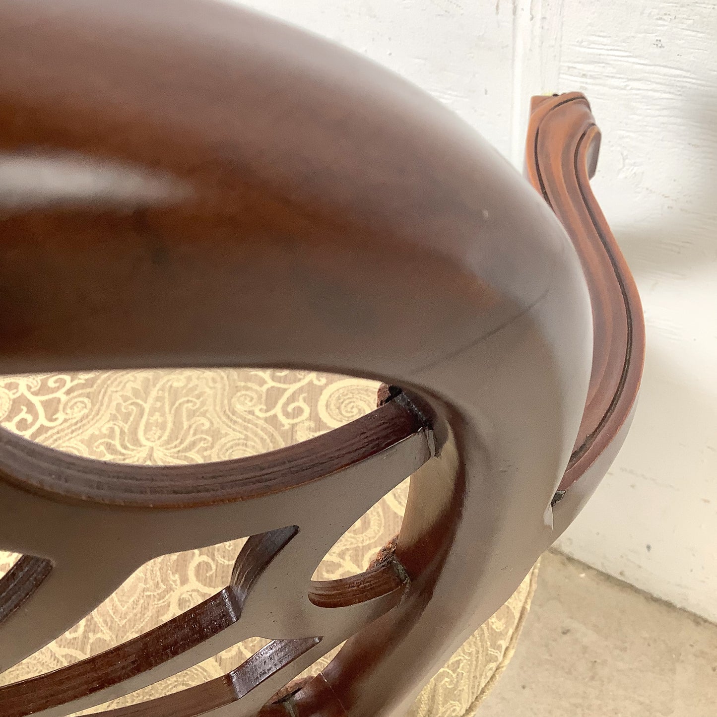 Hepplewhite Spider Back Mahogany Armchair | Upholstered Seat | Late 20th Century
