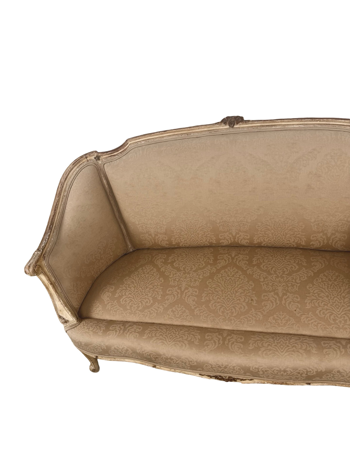 Vintage Louis XV Revival Carved Giltwood Upholstered Settee