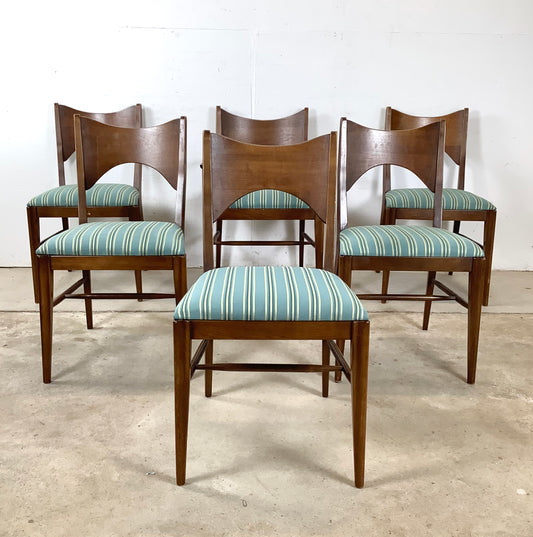 Mid-Century Broyhill "Saga" Walnut Dining Chairs-  set of Six
