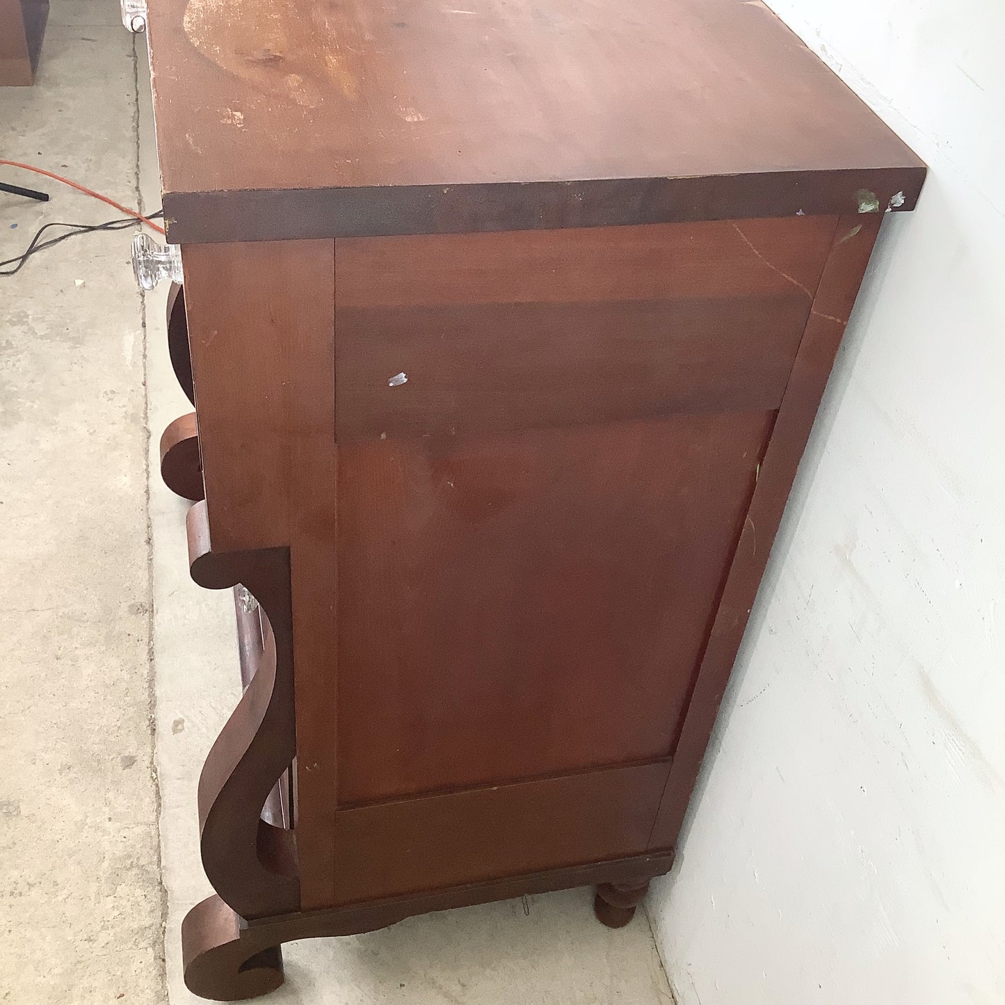 19th Century American Empire Flame Mahogany Four-Drawer Chest