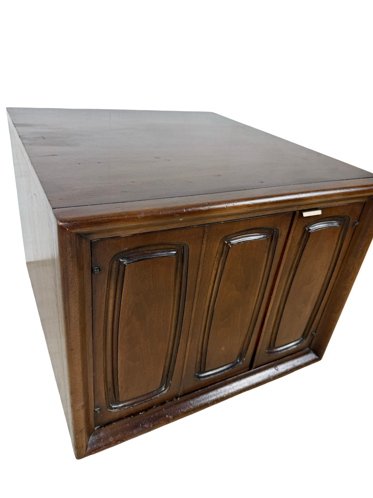 Vintage Broyhill Premier Emphasis Walnut Mid-Century Cabinet End Table / Nightstand